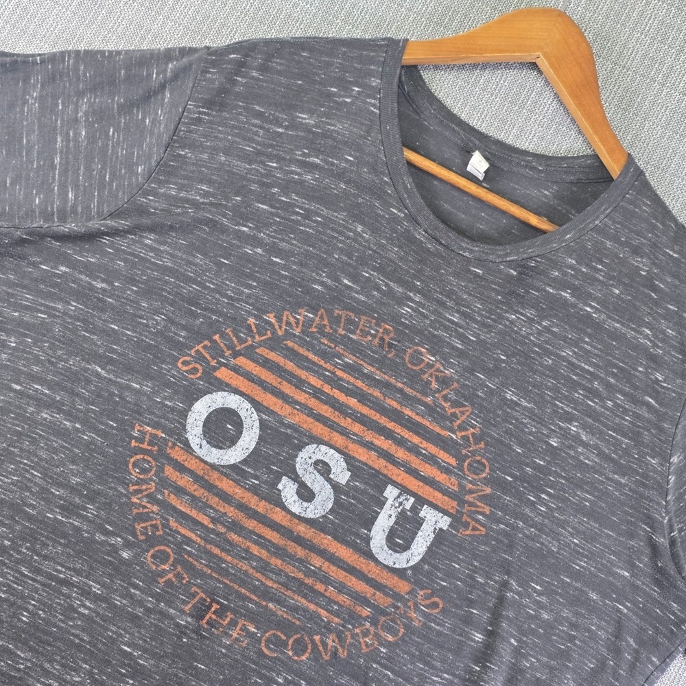 Oklahoma State University Retro Graphic Tee Mens XL OSU Cowboys Charcoal Slub